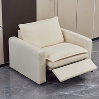Canapé modulaire électrique inclinable personnalisable en tissu avec chargement USB Type-C et housse amovible Cloud Couch