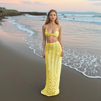 Cache-maillot ajouré au crochet à fleurs, style chemisier, pour vacances à la plage