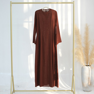 Robe décontractée unie en polyester à manches longues et col rond avec bretelles, grande taille, pour mariage, printemps, été, automne LR941 - Product Image 5
