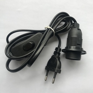 Bộ Dây Đèn Trắng Đen E14 <span class=keywords><strong>E27</strong></span> Với Phích Cắm EU 2 Chân Và Công Tắc Trực Tuyến 303 - Product Image 2
