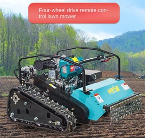 Industrial Grade 196cc <b>Remote</b> <b>Control</b> Lawn <b>Mower</b> With Tea Mountain <b>Track</b> & Engine Fruit Grass Crusher Ymn21 4-stro - Product Image 3