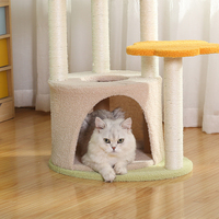 PAWBOND Arbre à chat de luxe en bois, du sol au plafond, avec griffoir, meuble chenil et tour d'escalade pour chat de grande taille