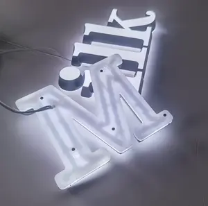 2024 Customized Plastic Acrylic LED Logo Lighting 3D Letter Logo Board