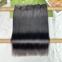 Cheveux humains vierges vietnamiens de qualité 12A # Extensions de cheveux à clips sans couture, lisses et droites, couleur noir naturel 1B
