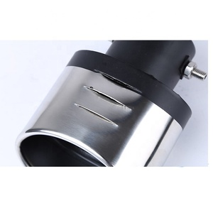 JDMotorsport88 2 pezzi universale Auto Carven posteriore in acciaio inox cromato con terminale di scarico nero - Product Image 6