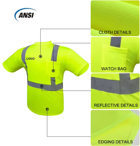 Khả năng hiển thị cao an toàn phản chiếu T-Shirt tùy chỉnh in ấn logo vải chạy băng an toàn phản chiếu làm việc t Áo sơ mi - Product Image 2