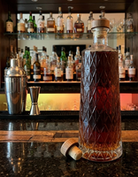 Bouteille en verre cristal vide de 750 ml de haute qualité, prix d'usine, design moderne, avec bouchon en liège pour spiritueux, vin, whisky, vodka, tequila