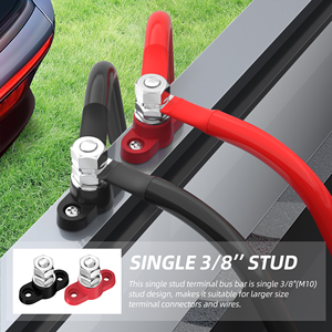 2 Piezas de Bloque de Distribución de Energía M10 de 12V, Bloque de Distribución de un Solo Terminal de 80A, Barras Colectoras Eléctricas de Cobre Puro Positivo y Negativo - Product Image 3