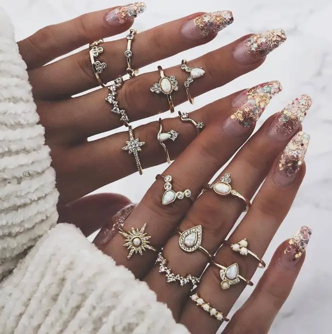 16 Stks/set Charme Gouden Kleur Midi Vinger Ring Set Voor Vrouwen Vintage Boho Knokkel Party Vinger Ringen