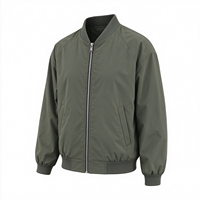 Blouson bomber pour homme à col montant et fermeture éclair, 100 % polyester, léger, décontracté, coupe-vent, pour le quotidien, printemps-automne