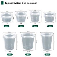 Transparante wegwerp plastic beker met tamper evident sluiting, van PP, voor salade, sushi & noedels, food grade verpakking