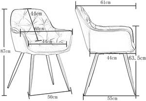 Fauteuil rembourré de luxe nordique, siège capitonné en velours doux, chaise de salle à manger pour restaurant - Product Image 6