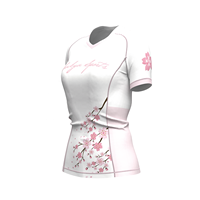 Haut de compression court pour femme Sakura Design, avec bande antidérapante, ajustement sécurisé, protection UPF50+, en Spandex/Polyester, idéal pour l'entraînement MMA