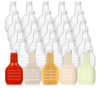 Pots de miel de 16oz Bouteilles de distribution en plastique avec couvercles noirs à rabat Bouteille à presser de ketchup en plastique