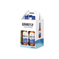 Caja de Cartón Corrugado Ecológica Personalizada para 6 Botellas de Cerveza con Asas de Transporte