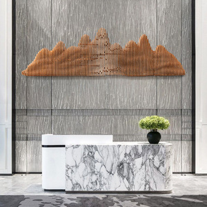 Decoraciones de Pared de Madera Tallada en Mosaico, Adornos Colgantes Suaves para Vestíbulos de Hoteles, Salones de Club, Fondos, Letreros de Pared de Madera - Product Image 1