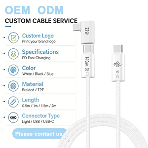 Cable de Carga Rápida PPS 2 en 1 de 140W, OEM ODM, Cable de Datos Trenzado USB C a C y Lightning Personalizado - Product Image 2