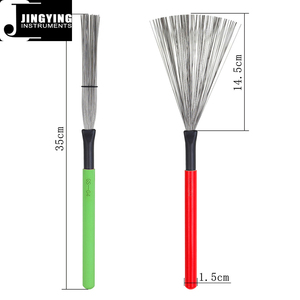2023 Jingying Musique Portable Percussion Instrument Accessoires, Acier À Haute Teneur En Carbone + Érable Tambour <span class=keywords><strong>Brosse</strong></span> Manche En Bois Jazz Tambour Brosses - Product Image 3