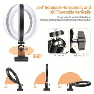 Éclairage annulaire LED professionnel réglable pour vidéoconférence et photographie, 6, 10 et 12 pouces, pour fêtes et événements - Product Image 3