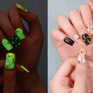 Tiras de Gel Personalizadas para Uñas, Pegatinas y Calcomanías de Arte de Uñas 2D <span class=keywords><strong>con</strong></span> Temática de Halloween, Suministros de <span class=keywords><strong>Manicura</strong></span> para Fiestas y Festivales a Prueba de Agua - Product Image 3