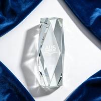 Trophée en cristal personnalisé en gros, grand modèle K9 vierge, en verre 3D en forme de pilier, pour souvenirs sportifs et cadeaux