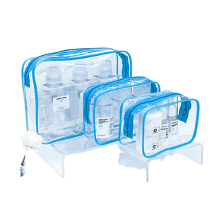 กระเป๋าเครื่องสำอางพีวีซีโปร่งใสแบบพกพากันน้ำมีซิปขนาดใหญ่ - Product Image 1