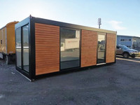 Bureaux préfabriqués en conteneurs de 20 pieds pour l'extérieur, conteneurs modulaires de stockage, cabanes en verre, abris de jardin, mini-maisons