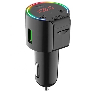 7 colores coche Bluetooth música sin pérdidas tipo C QC3.0 cargador USB TF Audio coche REPRODUCTOR DE <span class=keywords><strong>Mp3</strong></span> Radio transmisor FM - Product Image 1