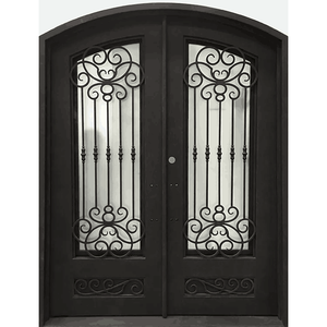 Véranda antivol de luxe européenne Maison moderne <span class=keywords><strong>Porte</strong></span> <span class=keywords><strong>d</strong></span>'<span class=keywords><strong>entrée</strong></span> en fer forgé à double vitrage - Product Image 6