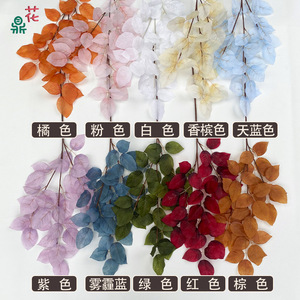 Grandes feuilles de rose artificielles, feuille de ficus 92 cm, orange, décoration de mariage, fleurs en soie - Product Image 4