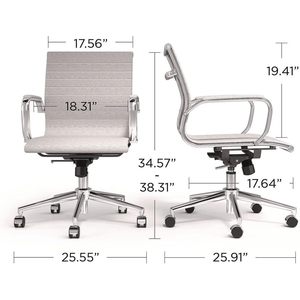 Alera Siskin Chaise de bureau moderne en tissu, style lift, avec hauteur d'assise réglable, supporte 275 lb, matériau en mousse grise - Product Image 2