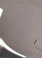 Plafond Tendu Moderne et Coloré en Fibre Optique Acoustique pour Hôtels, Panneau de Plâtre Télécommandé Effet Ciel Étoilé