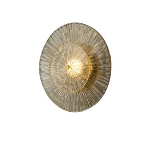 Fabbrica cinese lampade da parete moderne in vetro di design in oro per interni per applique da parete per camera da letto sul comodino