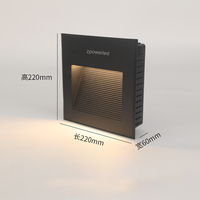 Lampes LED encastrées pour escaliers, forme rectangulaire, boîtier en aluminium, blanc neutre, 3W