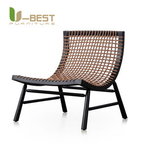 U-Beste Nordic Minimalistisch Retro Design Zwart Houten Stoel Maan Wijnstok Geweven Sita Qin Vrijetijdsbank Voor Woonkamer Enkele Stoel - Product Image 6