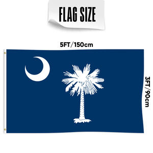 Bandera de <span class=keywords><strong>Carolina</strong></span> del Sur, venta al por mayor, personalizada, bandera nacional de todos los países, 3x5 pies, fibra de poliéster colgante para exteriores, entrega rápida personalizada - Product Image 1