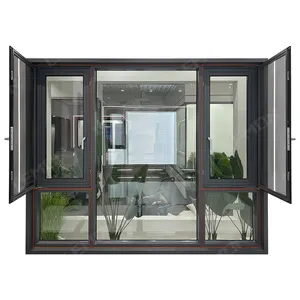 American Waterproof House Grill Blanc Gris Noir Hurricane Impact Aluminium Swing Casement Windows