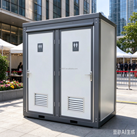 Toilettes mobiles européennes portables en acier, préfabriquées, modulaires, publiques, 2 pièces, pour chantier extérieur et sites touristiques