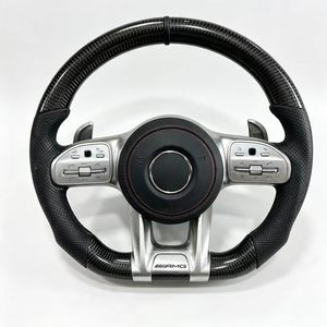 Volant de voiture d'<span class=keywords><strong>occasion</strong></span> en fibre de <span class=keywords><strong>carbone</strong></span> pour AMG Mercedes Benz, volant modifié avec palettes de changement de vitesse multifonctions, référence OE A0004606600 - Product Image 6