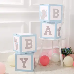 Kotak Transparan Ulang Tahun Pertama Bayi 26 Huruf, Kotak Balon Bayi Dekorasi Pernikahan Wisuda