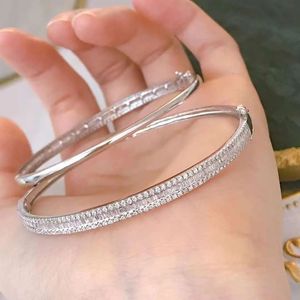 Xinfly Tarnish Free Waterproof Vintage 1.2ct. T.w. Natural Diamond Stackable <b>Bangle</b> <b>Bracelet</b> in 18kt White Gold - Product Image 4