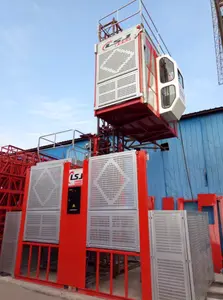 Galvanised Construction Rack And Pinion Elevator Sc200/200 0-63m/Min Speed Passenger And Material Hoist