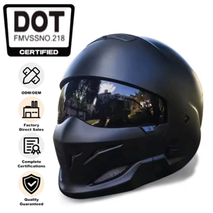 Casque de moto modulaire ODM OEM certifié DOT avec masque détachable et visière relevable pour la conduite urbaine – Vente directe usine - Product Image 1