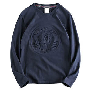 OEM personalizado moda hombres liso camisetas algodón manga corta logotipo en relieve OEM personalizado de alta calidad 100% algodón camisetas - Product Image 1