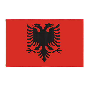Bandiera della bandiera bianca personalizzata all'aperto all'ingrosso 100% stampa in poliestere 2 x3ft 4 x6ft 3 x5ft bandiera nazionale albanese - Product Image 1