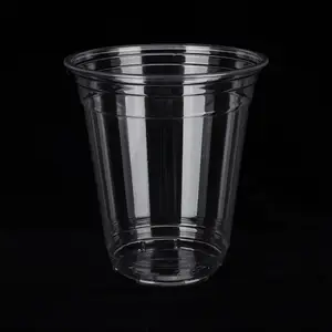공장 가격 맞춤형 인쇄 클리어 12, 16, 20, 24oz PP PET 투명 일회용 플라스틱 컵 뚜껑 보바 버블 우유 차 컵