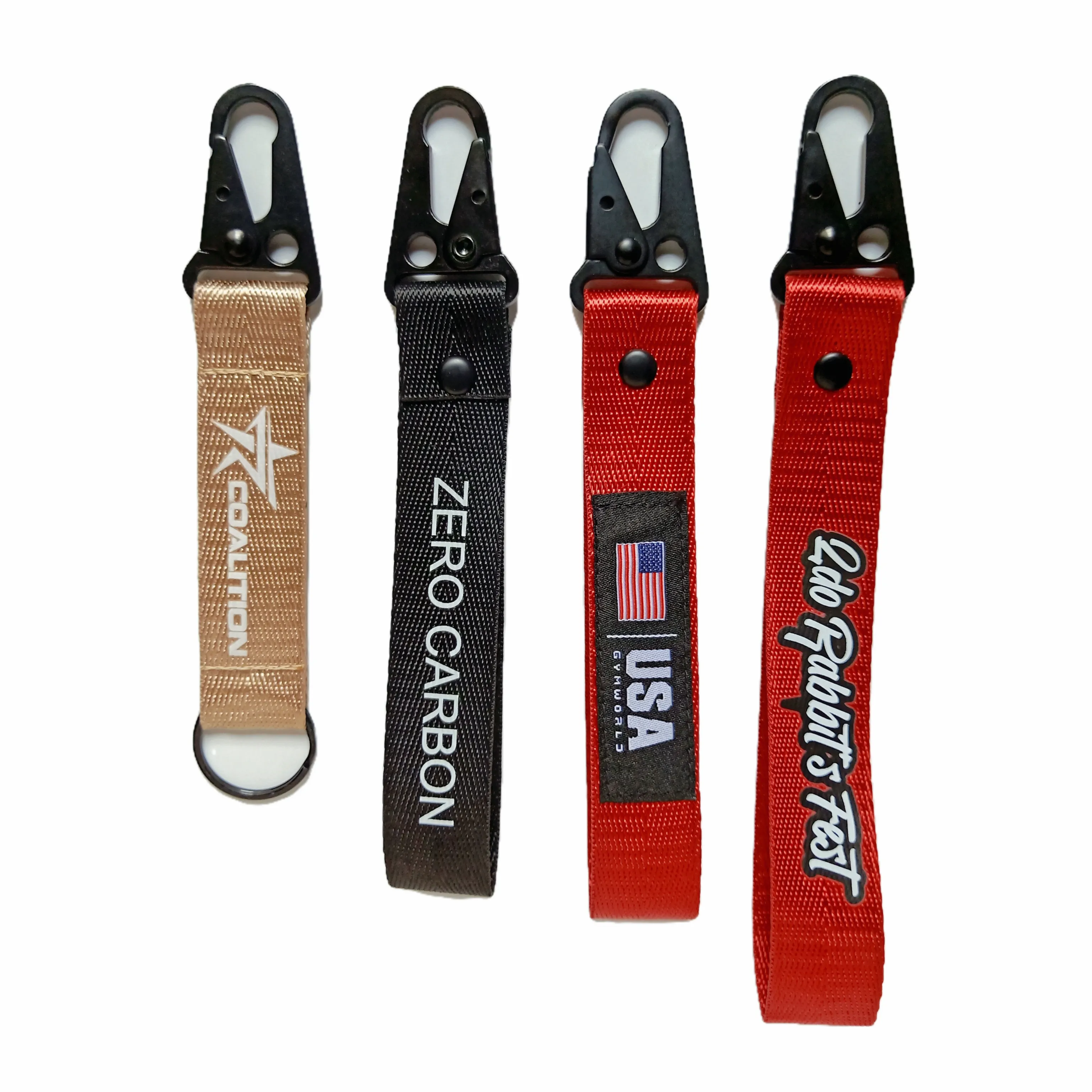 Tactical Belt Webbing Key Ring Holder Bag Hook Buckle Strap Clip Men Outdoor Travel Hiking keychain