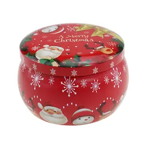 Christmas Empty Candle Making Tin Boxes ,DIY Candle Box For Storage , Empty Marry Christmas Candle Tin Can Box For Sale
