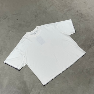 Camiseta de Diseño Personalizado para Hombre, Corte Cuadrado, Hombros Caídos, Costuras en Contraste, Tejido Grueso, Proveedor de Ropa al Por Mayor - Product Image 3