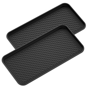 Plateau <span class=keywords><strong>à</strong></span> bottes intérieur/extérieur tout temps-Tapis <span class=keywords><strong>à</strong></span> chaussures en <span class=keywords><strong>plastique</strong></span> dur résistant aux intempéries avec bord surélevé pour entrées - Product Image 4